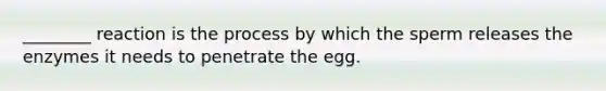 ________ reaction is the process by which the sperm releases the enzymes it needs to penetrate the egg.