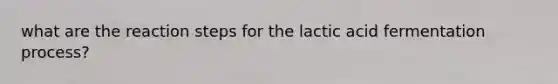 what are the reaction steps for the lactic acid fermentation process?