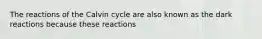 The reactions of the Calvin cycle are also known as the dark reactions because these reactions