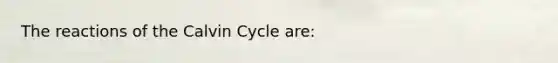 The reactions of the Calvin Cycle are: