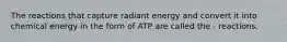 The reactions that capture radiant energy and convert it into chemical energy in the form of ATP are called the - reactions.