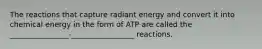 The reactions that capture radiant energy and convert it into chemical energy in the form of ATP are called the ________________-_________________ reactions.