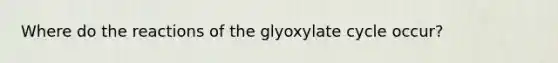 Where do the reactions of the glyoxylate cycle occur?