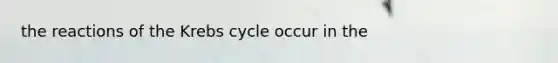 the reactions of the Krebs cycle occur in the