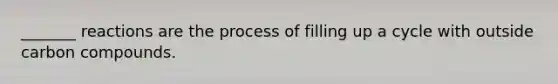 _______ reactions are the process of filling up a cycle with outside carbon compounds.