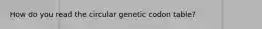 How do you read the circular genetic codon table?