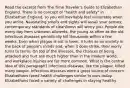 Read the excerpt from The Time Traveler's Guide to Elizabethan England. There is no concept of "health and safety" in Elizabethan England, so you will inevitably feel vulnerable when you arrive. Nauseating smells and sights will assail your senses; contemporary standards of cleanliness will worry you. People die every day from unknown ailments, the young as often as the old. Infectious diseases periodically kill thousands within a few weeks. Even when plague is not in town, it lurks as an anxiety in the back of people's minds and, when it does strike, their worry turns to terror. On top of the illnesses, the chances of being attacked and hurt are much higher than in the modern world, and workplace injuries are far more common. What is the central idea of this paragraph? Infectious diseases, like the plague, killed many people. Infectious diseases were a great source of concern. Elizabethans faced health challenges similar to ours today. Elizabethans faced a variety of challenges in staying healthy.