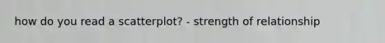 how do you read a scatterplot? - strength of relationship