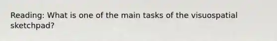 Reading: What is one of the main tasks of the visuospatial sketchpad?