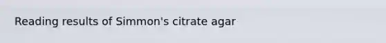 Reading results of Simmon's citrate agar