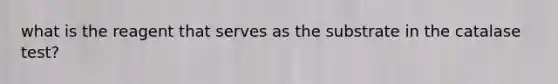 what is the reagent that serves as the substrate in the catalase test?