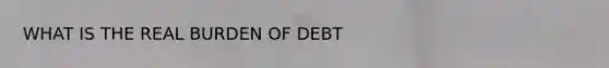 WHAT IS THE REAL BURDEN OF DEBT