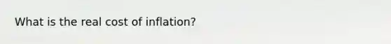 What is the real cost of inflation?