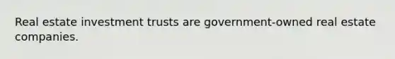 Real estate investment trusts are government-owned real estate companies.