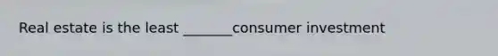 Real estate is the least _______consumer investment