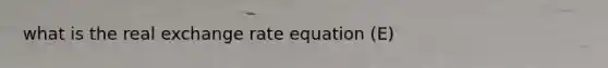 what is the real exchange rate equation (E)