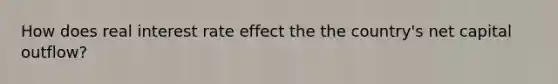 How does real interest rate effect the the country's net capital outflow?