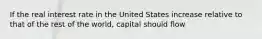 If the real interest rate in the United States increase relative to that of the rest of the world, capital should flow