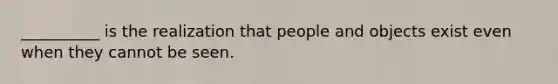 __________ is the realization that people and objects exist even when they cannot be seen.