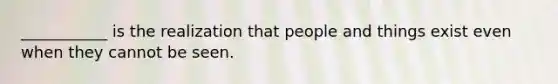 ___________ is the realization that people and things exist even when they cannot be seen.