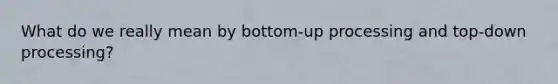 What do we really mean by bottom-up processing and top-down processing?