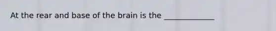 At the rear and base of the brain is the _____________