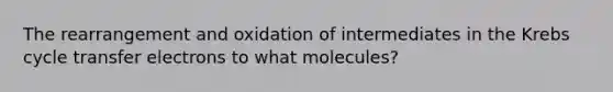 The rearrangement and oxidation of intermediates in the Krebs cycle transfer electrons to what molecules?