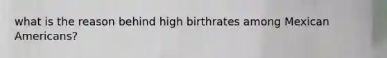 what is the reason behind high birthrates among Mexican Americans?