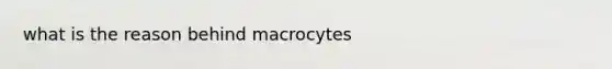 what is the reason behind macrocytes