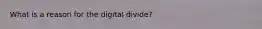 What is a reason for the digital divide?