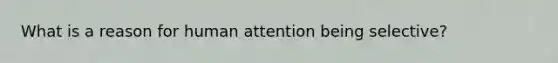 What is a reason for human attention being selective?