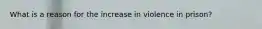 What is a reason for the increase in violence in prison?