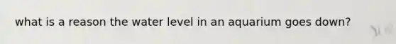 what is a reason the water level in an aquarium goes down?