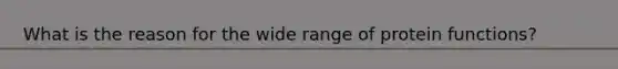 What is the reason for the wide range of protein functions?