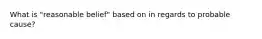 What is "reasonable belief" based on in regards to probable cause?