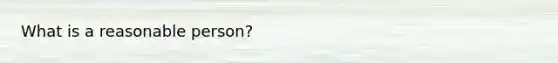 What is a reasonable person?