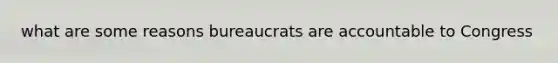 what are some reasons bureaucrats are accountable to Congress