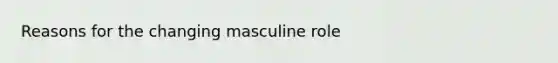 Reasons for the changing masculine role