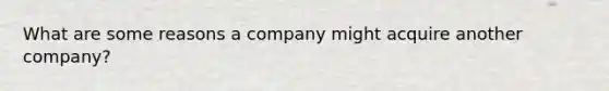 What are some reasons a company might acquire another company?