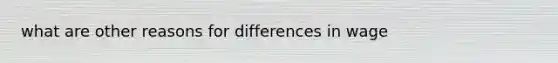 what are other reasons for differences in wage