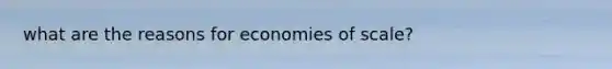 what are the reasons for economies of scale?