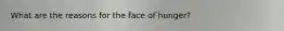 What are the reasons for the face of hunger?