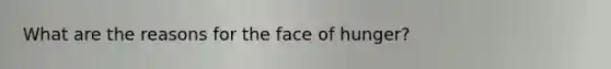 What are the reasons for the face of hunger?