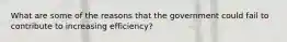 What are some of the reasons that the government could fail to contribute to increasing efficiency?