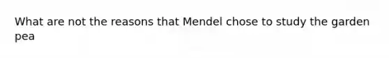 What are not the reasons that Mendel chose to study the garden pea