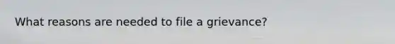 What reasons are needed to file a grievance?