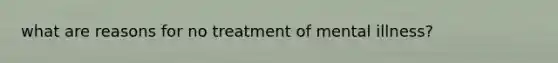 what are reasons for no treatment of mental illness?