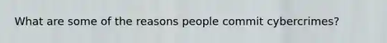 What are some of the reasons people commit cybercrimes?