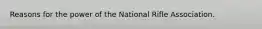 Reasons for the power of the National Rifle Association.