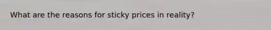 What are the reasons for sticky prices in reality?